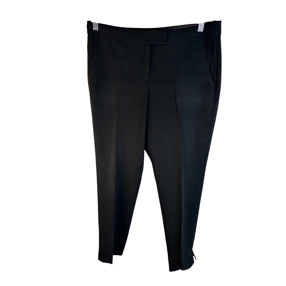 Theory Womens' Black Tapered Ankle Slit Casual Classic Dress Pants Size 10